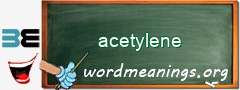 WordMeaning blackboard for acetylene